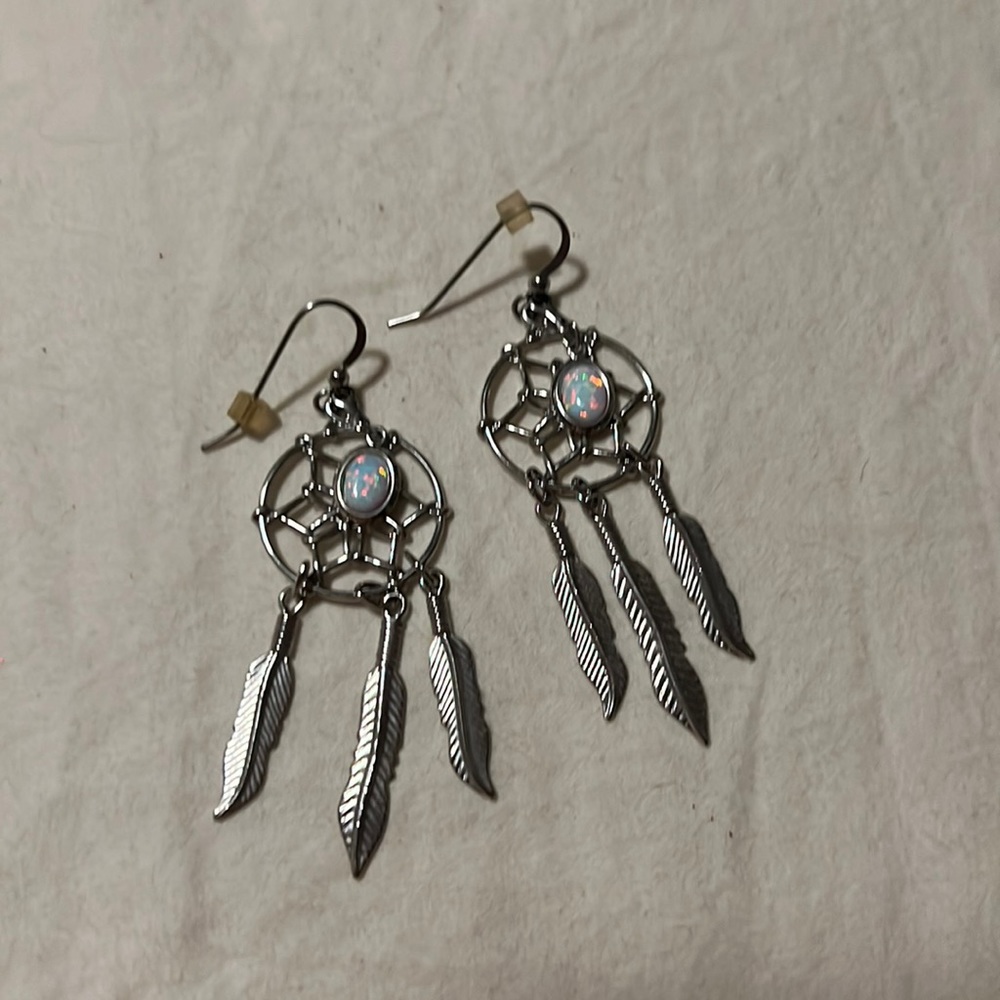 Dream Catcher Opal Earrings